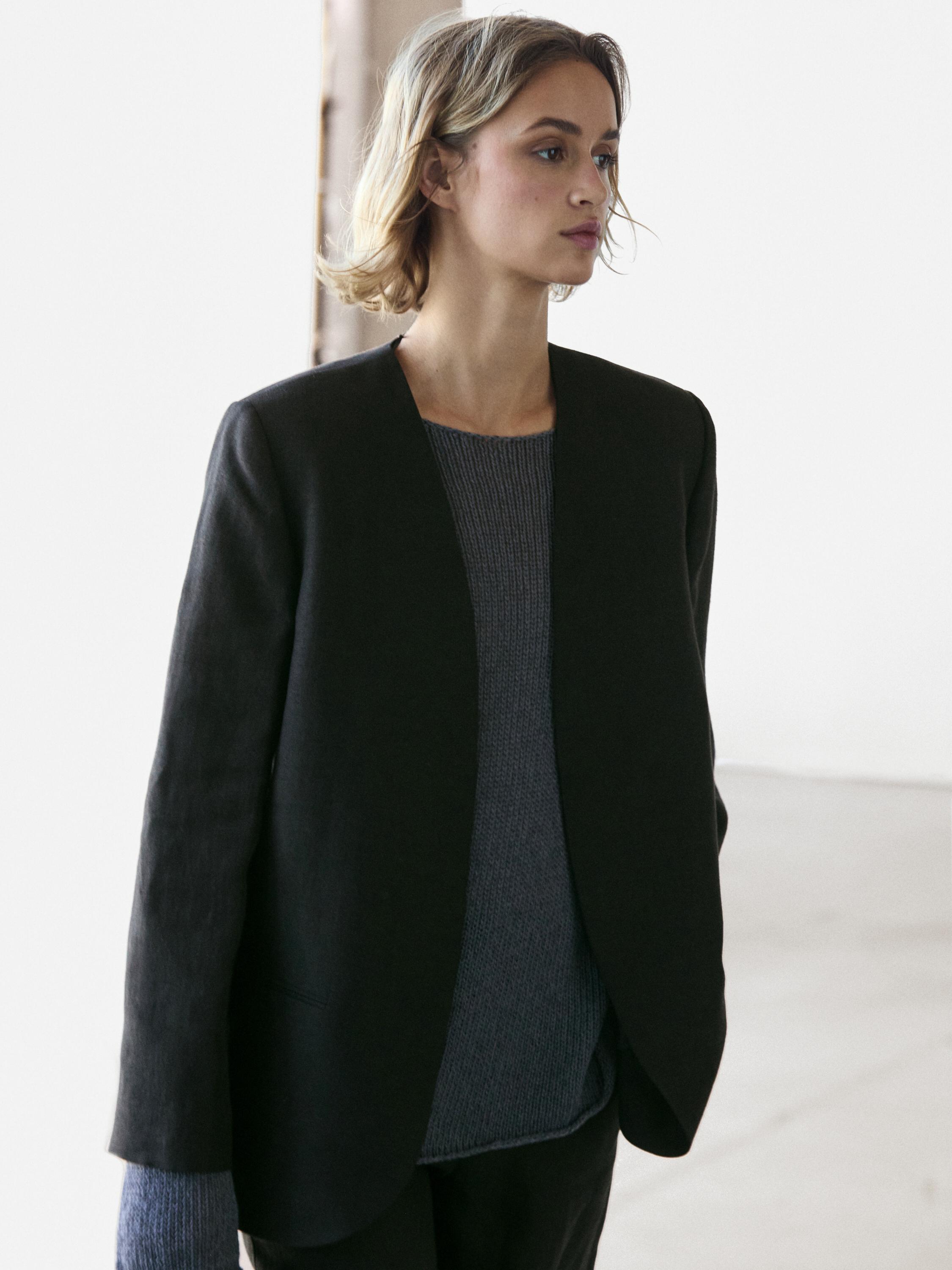 Veste sans revers 100 % lin